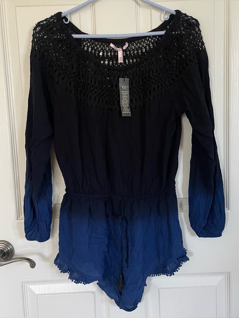 NWT Victoria’s Secret Blue Ombré Swim Cover Up Romper size XS